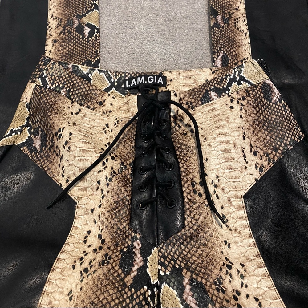 IAMGIA SNAKESKIN LEATHER PANTS